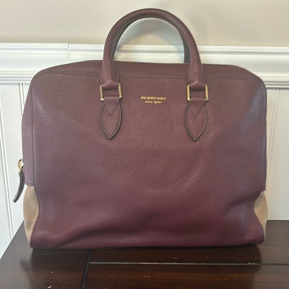 Burberry vintage attaché portfolio. Oxblood tote - Picture 1 of 14